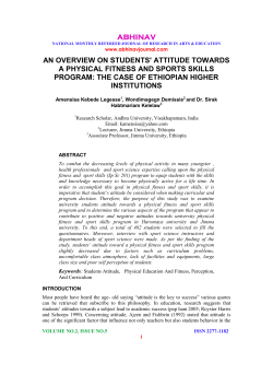 An Overview on Students` Attitude towards a Physical Fitness and
