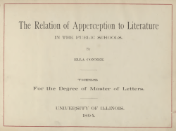 The Relation of Apperception to Literature