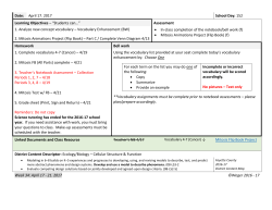 Date: April 17. 2017 School Day: 152 Learning Objectives