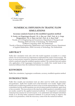 NUMERICAL DIFFUSION IN TRAFFIC FLOW SIMULATIONS