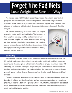 Forget The Fad Diets