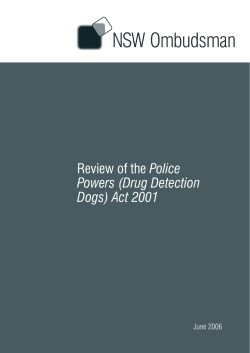 Review of the Police Powers Drug Detection Dogs Act Chapter 1