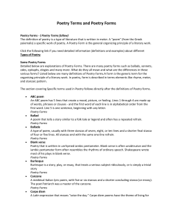 Poetry Terms and Poetry Forms - Whitcraft Learning Solutions