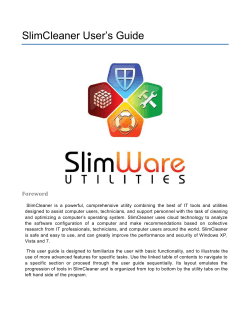 SlimCleaner User`s Guide