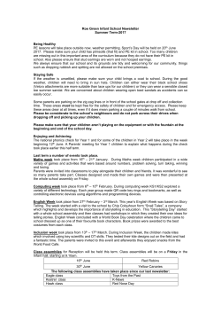 Roe Green Infants Newsletter