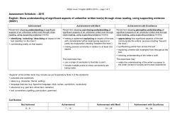 Assessment Schedule