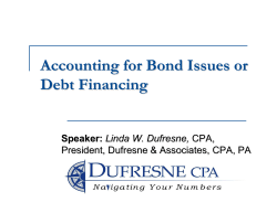 Accounting for Bond Issues or Debt Financing