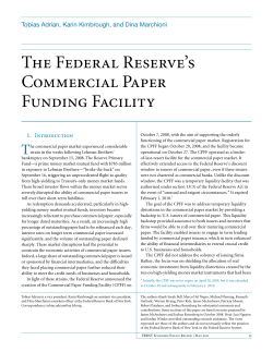 The Federal Reserve`s Commercial Paper Funding Facility