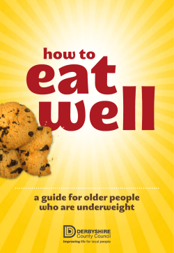 How to Eat Well - a guide for older people who are underweight