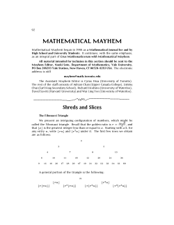 mathematical mayhem - Canadian Mathematical Society