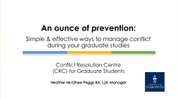 An ounce of prevention - Conflict Resolution Centre (CRC)