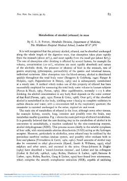 Metabolism of alcohol (ethanol) in man