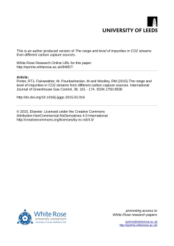 The range and level of impurities in CO2 streams from different