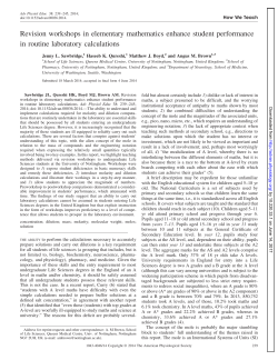 Revision workshops in elementary mathematics enhance student