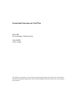 Greed and Grievance in Civil War