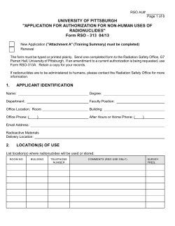 "APPLICATION FOR AUTHORIZATION FOR NON