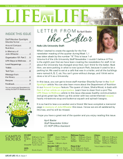 the Editor - Life University