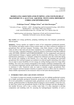 modelling groundwater pumping and coupled heat - ORBi