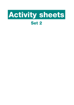 Activity sheets - Set 2