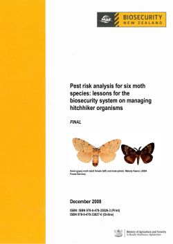 Pest risk analysis for selected Lepidoptera arriving in