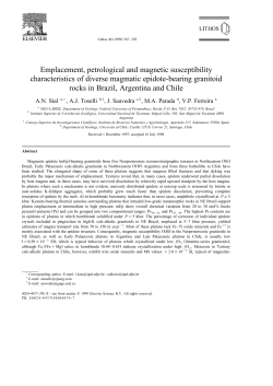 Emplacement, petrological and magnetic susceptibility