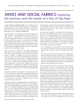 Shoes and social fabrics: Exploring the Journeys