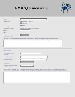 HPAC Questionnaire - Career Services