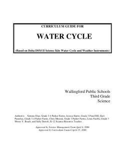 Grade 3 Water Cycle Curriculum Guide