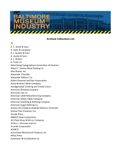 Archival Collections List - The Baltimore Museum of Industry