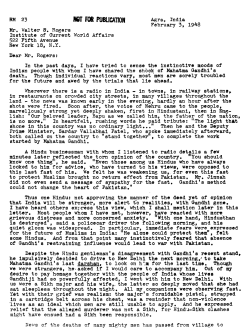 Gandhi`s Death - Institute of Current World Affairs