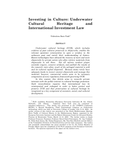 Underwater Cultural Heritage and International Investment Law