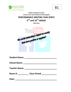 PERFORMANCE WRITING TASK - Oakland Unified School District