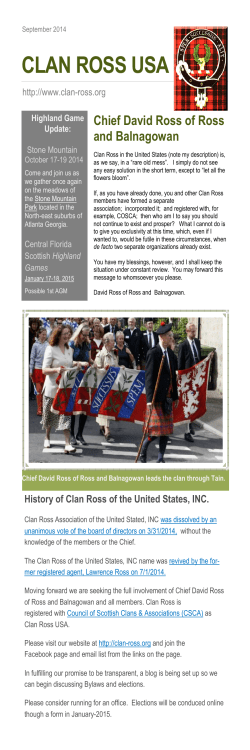 CLAN ROSS USA - Clan Ross of the United States, INC.