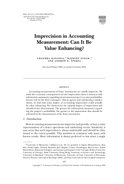 Imprecision in Accounting Measurement: Can It Be Value Enhancing?