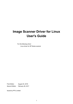 Image Scanner Driver for Linux User`s Guide
