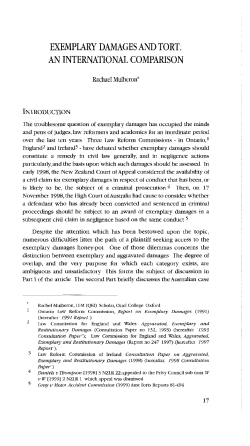 exemplary damages and tort: an international comparison