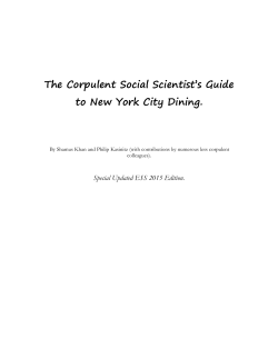 The Corpulent Social Scientist`s Guide to New York