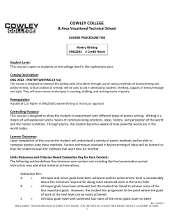 Poetry Writing - Cowley College
