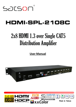 2x8 HDMI 1.3 over Single CAT5 Distribution Amplifier