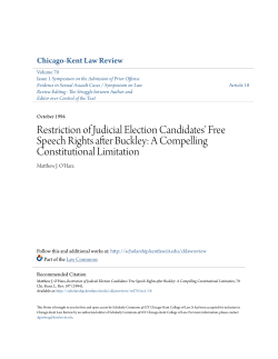 Restriction of Judicial Election Candidates` Free Speech Rights after