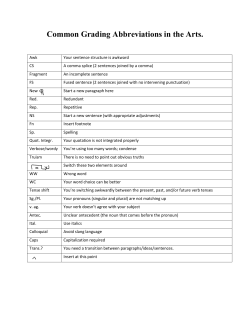 Common Grading Abbreviations in the Arts.
