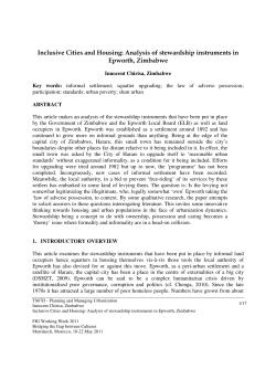 Inclusive Cities and Housing - International Federation of Surveyors