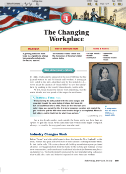 The Changing Workplace - Caggia Social Studies