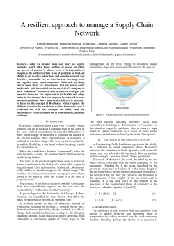 A resilient approach to manage a Supply Chain Network
