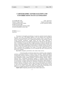 cartographic generalization and contributions to its automation