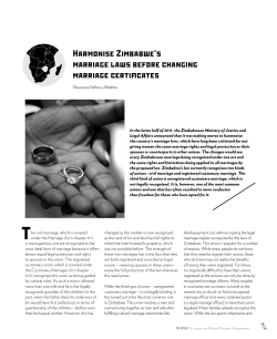 Harmonise Zimbabwe`s marriage laws before changing