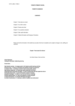 Toronto Primary School Handbook