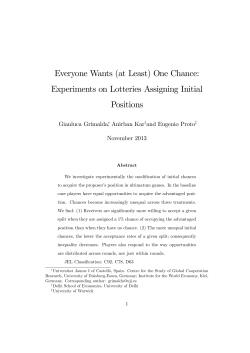 Everyone Wants (at Least) One Chance: Experiments on Lotteries