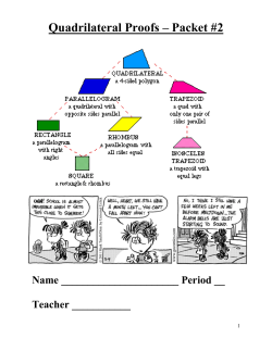 Quadrilateral Proofs &ndash; Packet #2