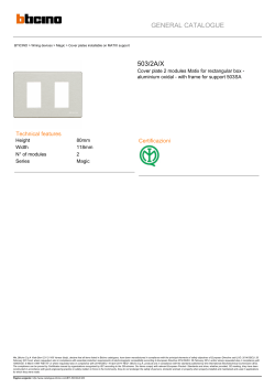 GENERAL CATALOGUE 503/2A/X